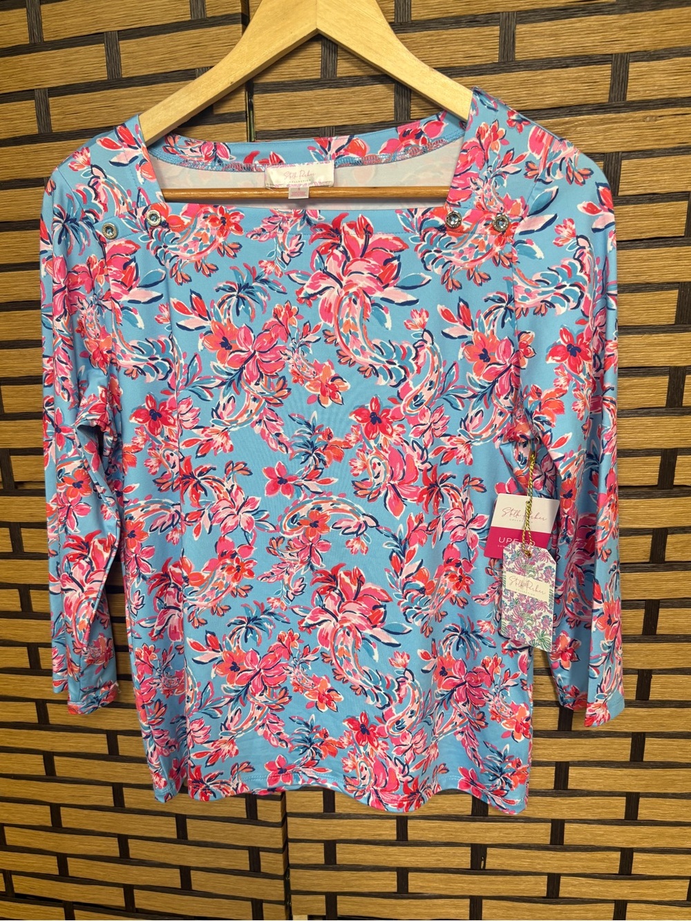 Stella Parker blue and pink floral top size medium